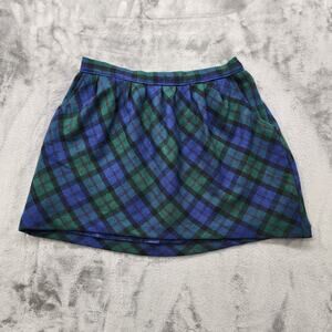 Old Navy Skirt Womens 6‎ Blue Green Black Plaid Pleated Mini A-Line Zip Preppy